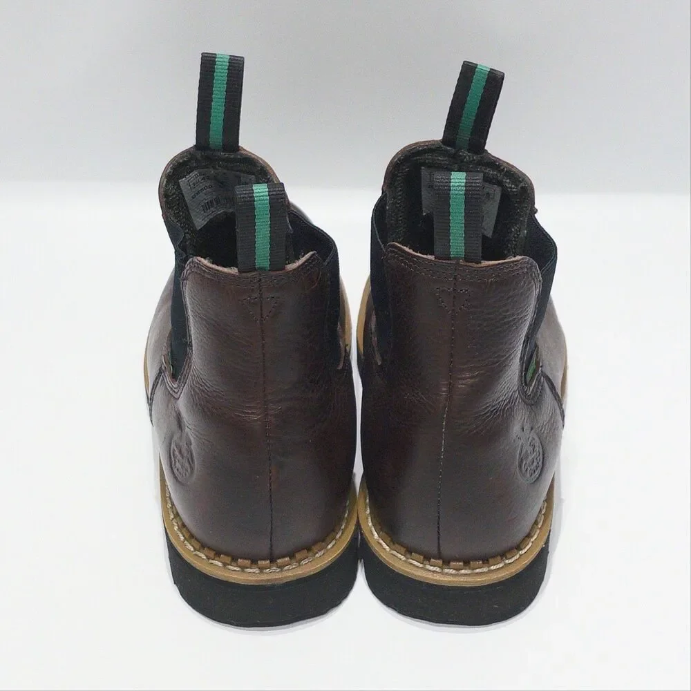 Georgia Boot Romeo Brown Leather Waterproof Chelsea Work Boot Men Size 9.5W Wide